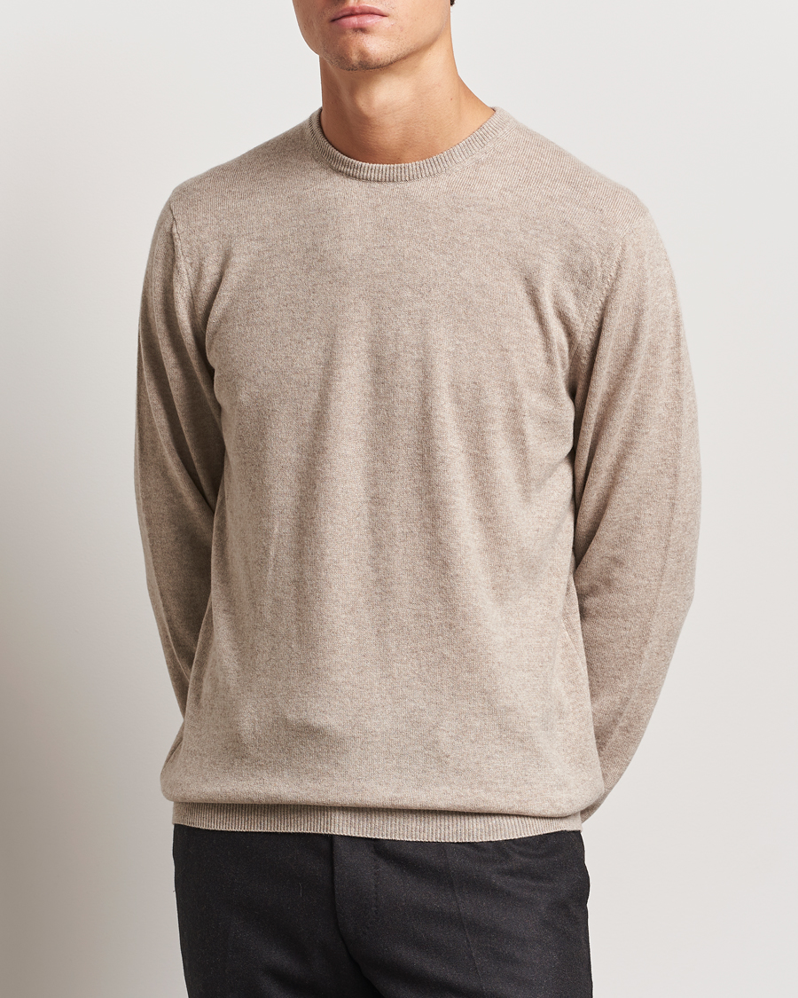 Homme |  | Piacenza Cashmere | Cashmere Crew Neck Sweater Beige