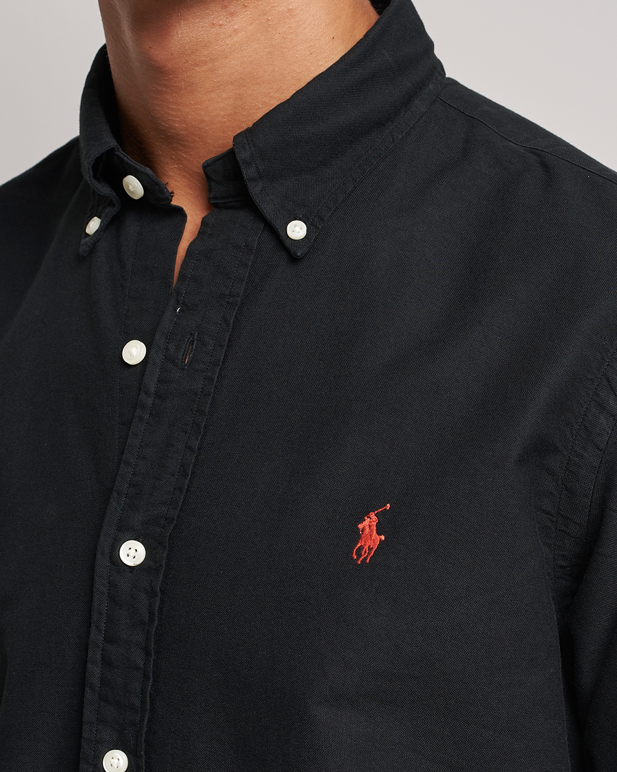 Polo Ralph Lauren Custom Fit Garment Dyed Oxford Shirt Black Acheter Polo