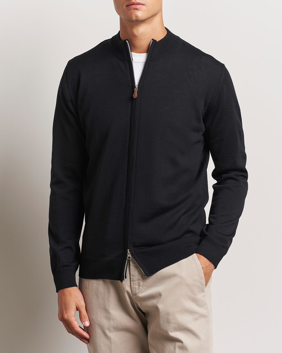 Homme |  | Stenströms | Merino Full Zip Black