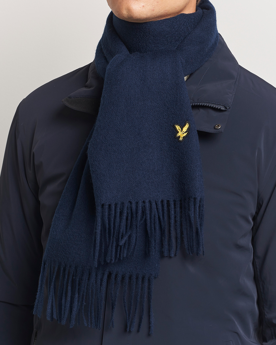 Homme |  | Lyle & Scott | Lambswool Scarf Dark Navy