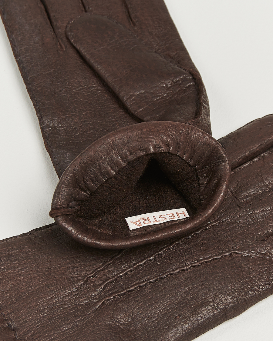 Homme | Hestra Peccary Handsewn Cashmere Glove Espresso | Hestra | Peccary Handsewn Cashmere Glove Espresso