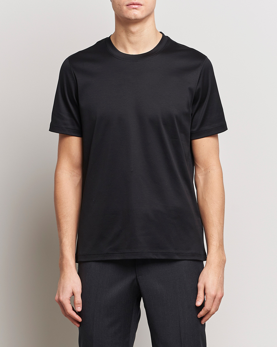 Homme |  | Eton | Filo Di Scozia Cotton T-Shirt Black