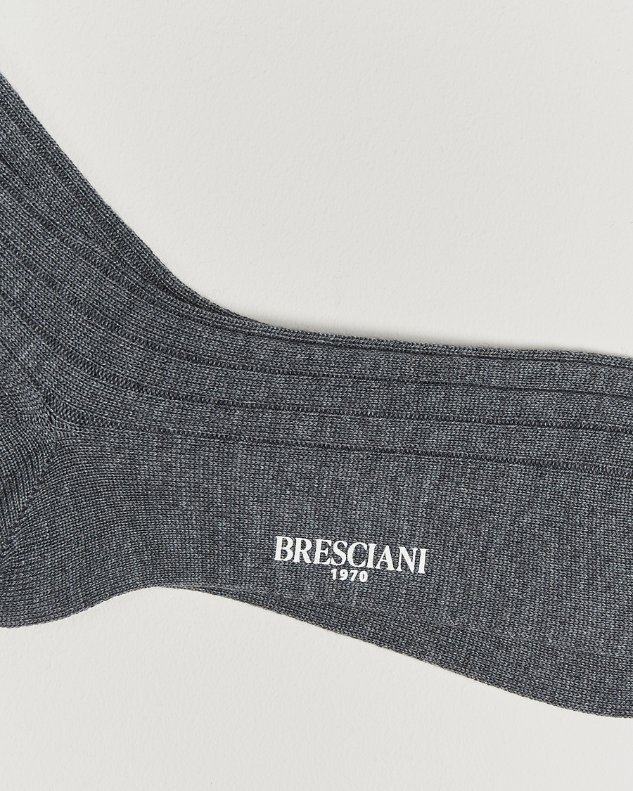 Homme |  | Bresciani | Wool/Nylon Heavy Ribbed Socks Grey