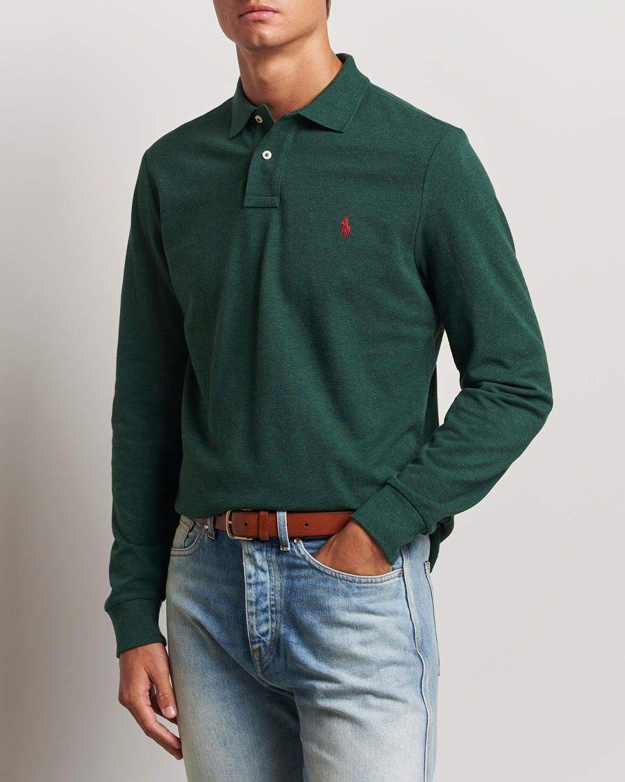 Homme |  | Polo Ralph Lauren | Custom Slim Fit Long Sleeve Polo Scotch Pine Heather