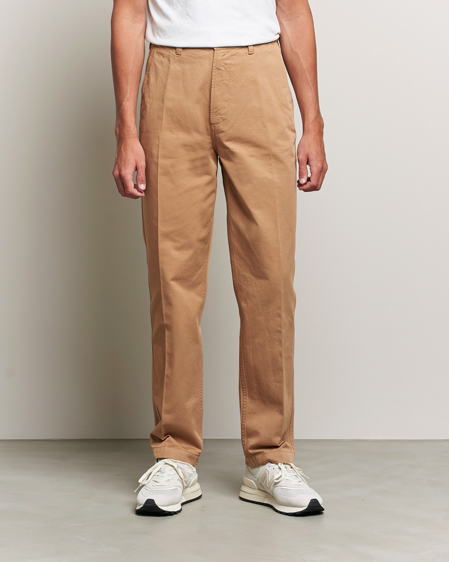 Homme |  | Drake\'s | Flat Front Cotton Chino Brown