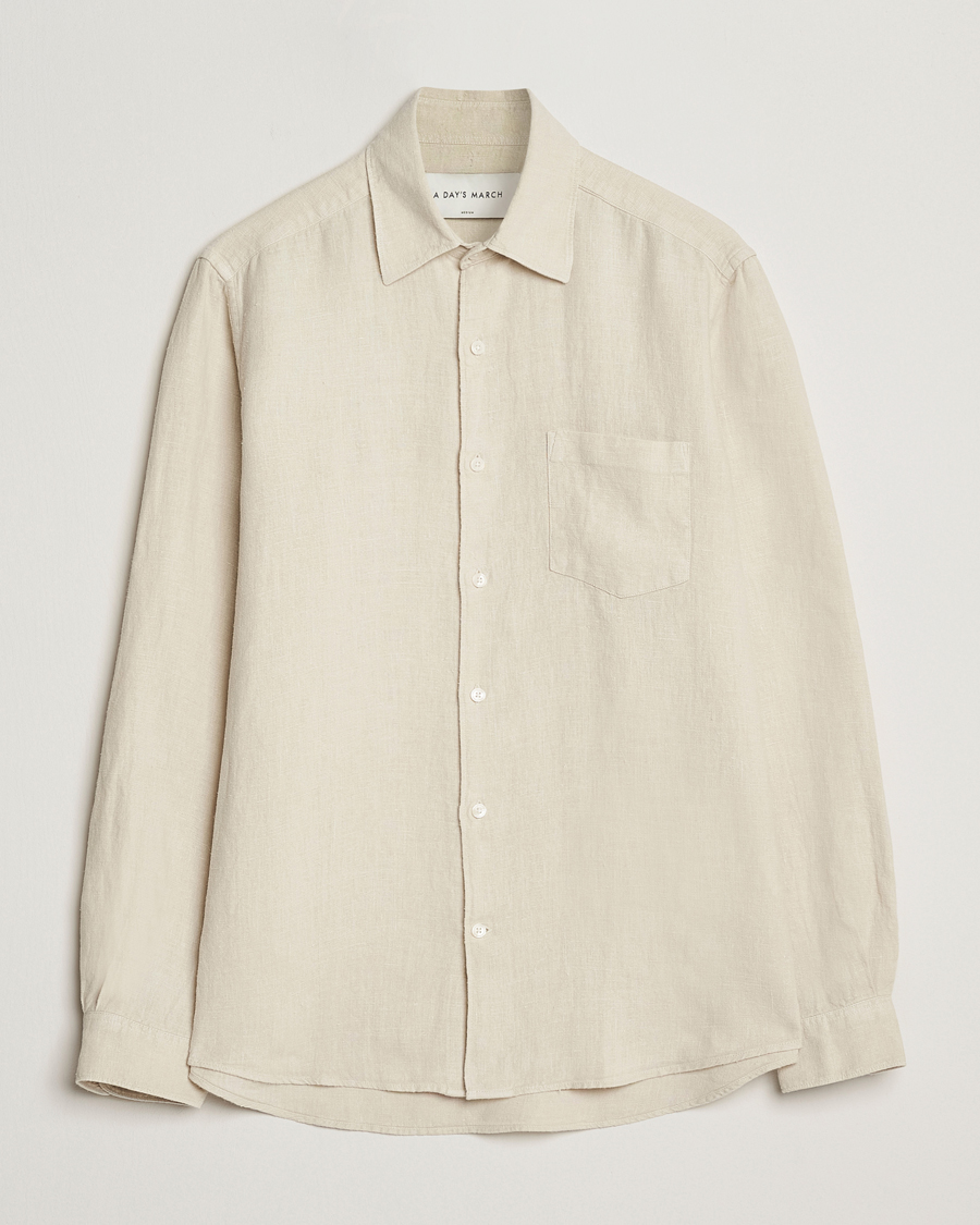Homme | Chemises | A Day's March | Abu Linen Shirt Sand