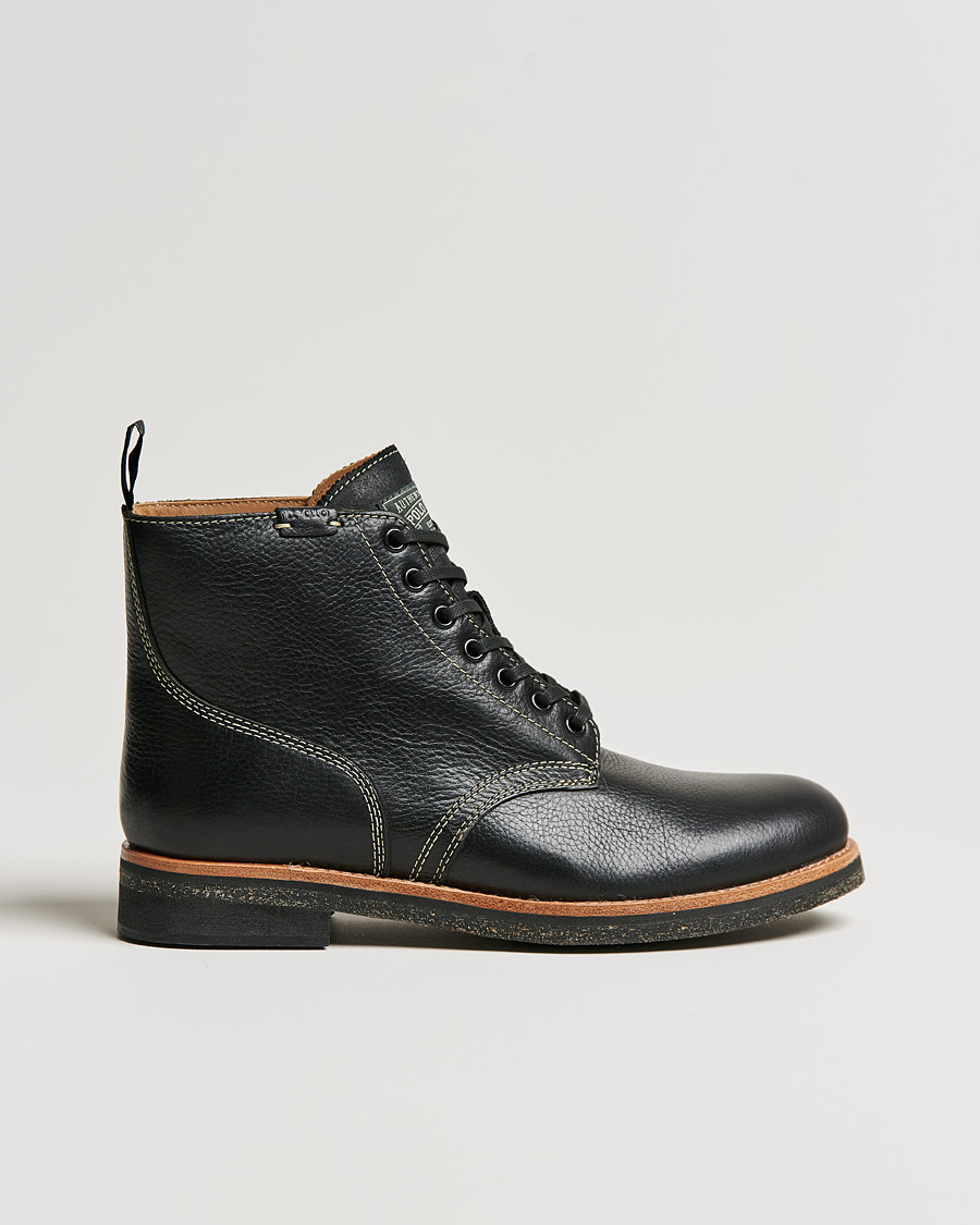 Polo Ralph Lauren RL Oiled Leather Boot Black Acheter Polo Ralph