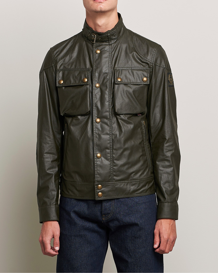 Homme |  | Belstaff | Racemaster Waxed Jacket Faded Olive