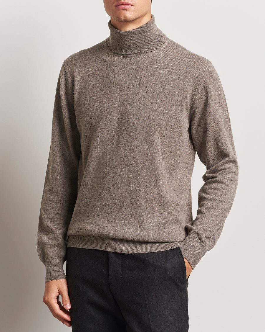 Homme |  | Piacenza Cashmere | Cashmere Rollneck Sweater Brown