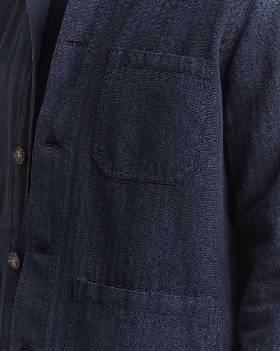 Homme | Manteaux Et Vestes | A Day's March | Herringbone Overshirt Navy