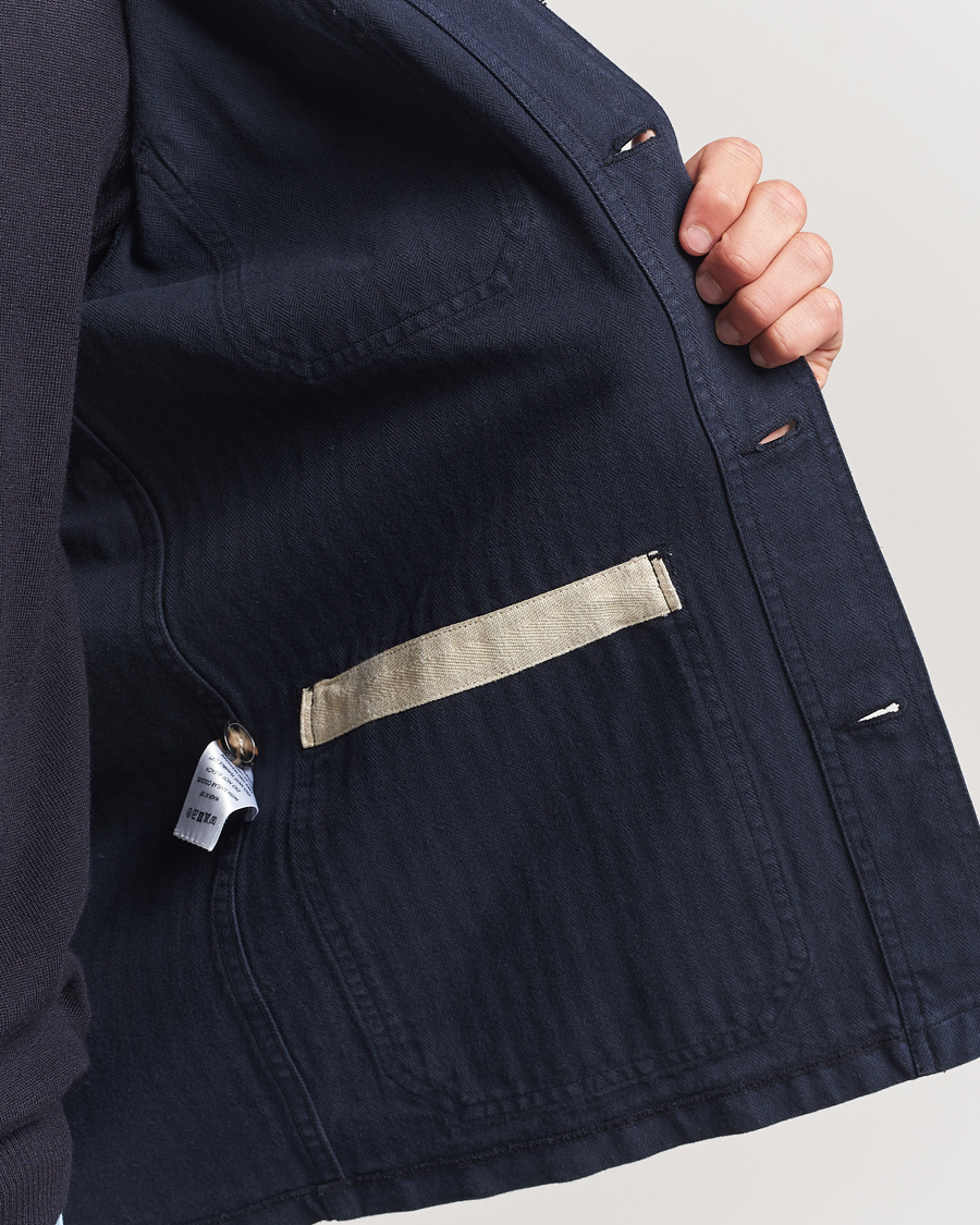 Homme | Manteaux Et Vestes | A Day's March | Herringbone Overshirt Navy