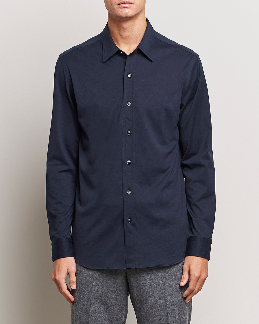 Homme |  | Brioni | Soft Cotton Jersey Shirt Navy