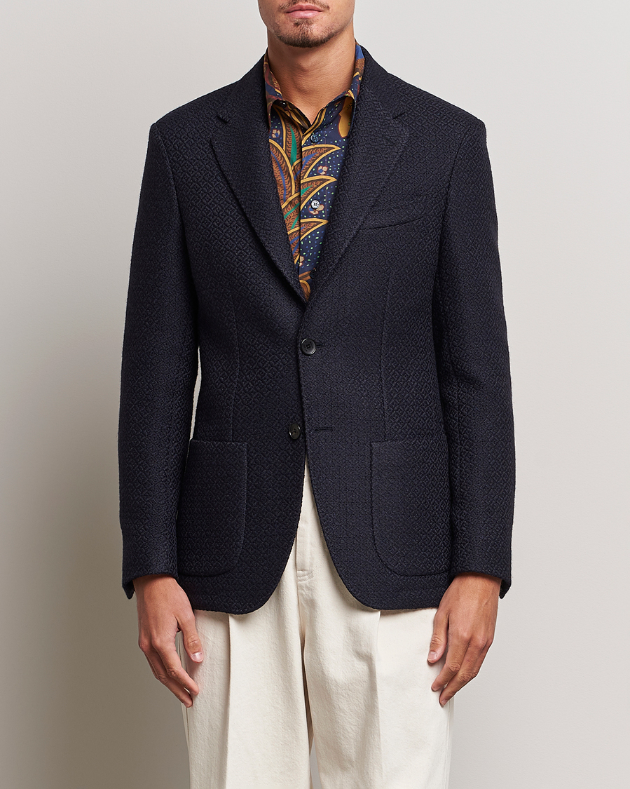 Homme | Blazers | Etro | Jacquard Jersey Blazer Navy