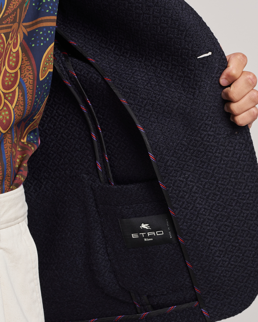 Homme | Blazers | Etro | Jacquard Jersey Blazer Navy