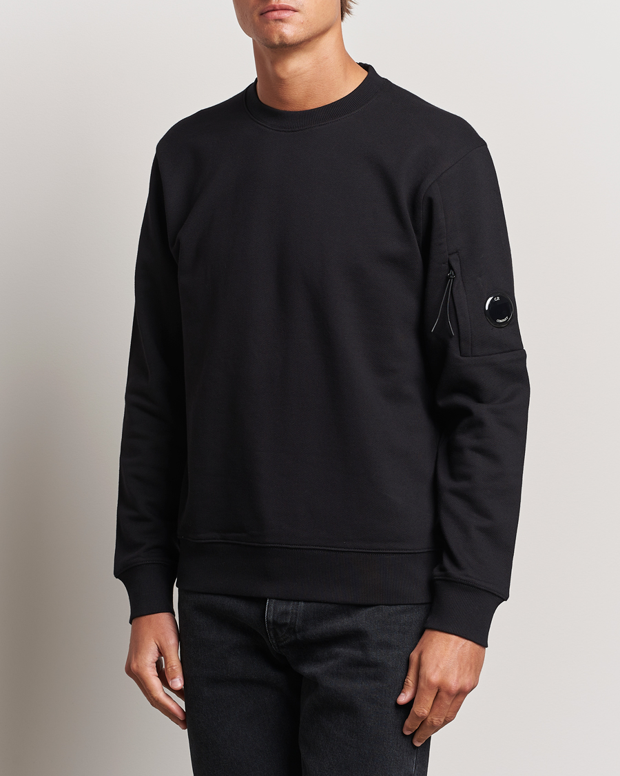 Homme |  | C.P. Company | Diagonal Raised Fleece Lens Sweatshirt Black