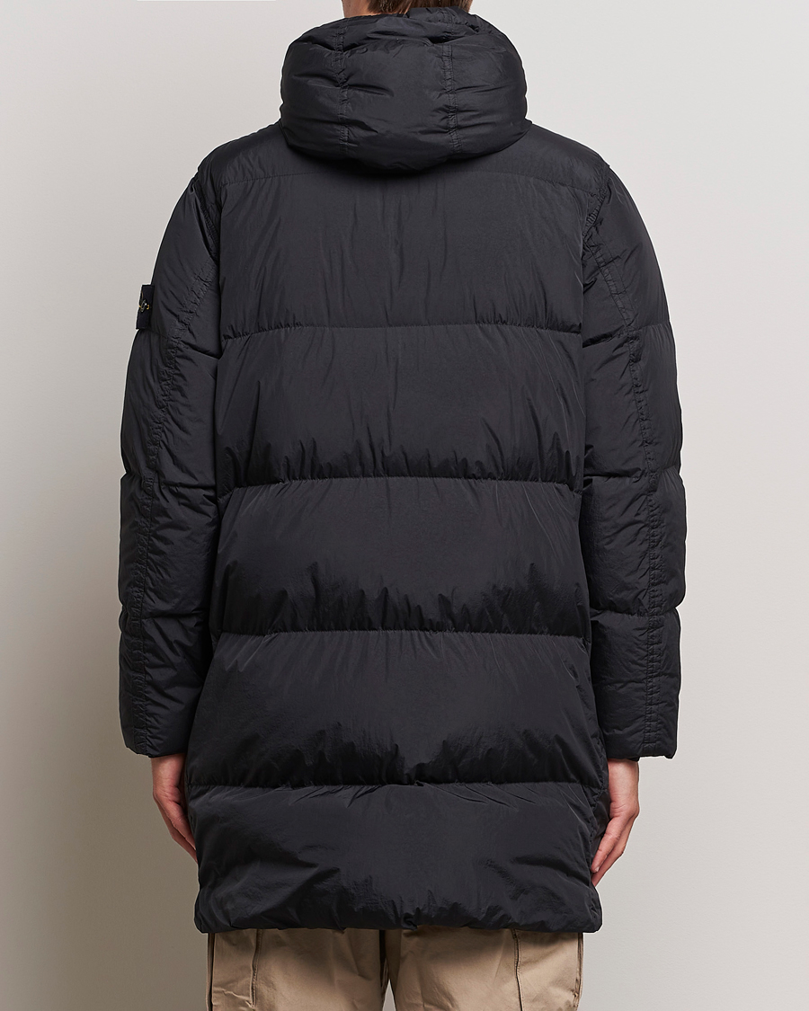 Homme | Manteaux Et Vestes | Stone Island | Garment Dyed Recycled Nylon Long Down Jacket Black