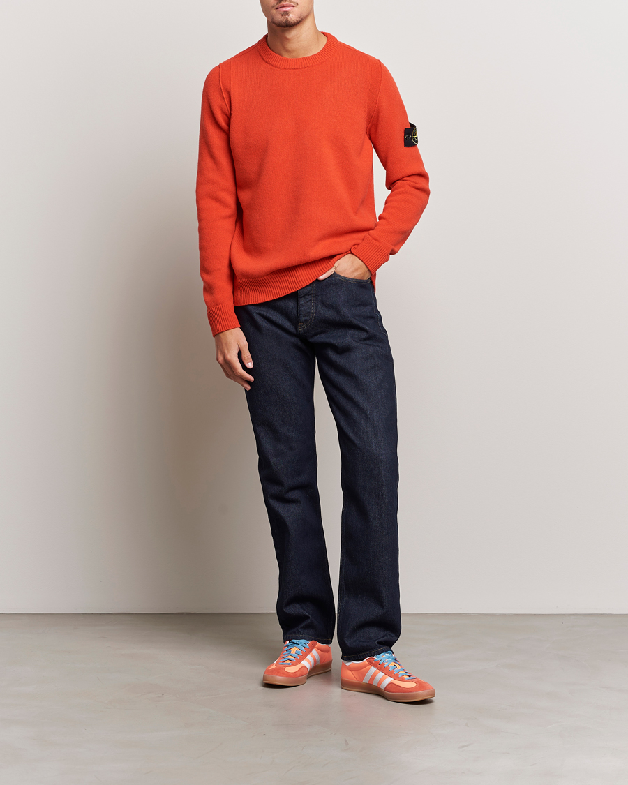 Homme | Pulls Et Tricots | Stone Island | Knitted Lambwool Sweater Orange Red