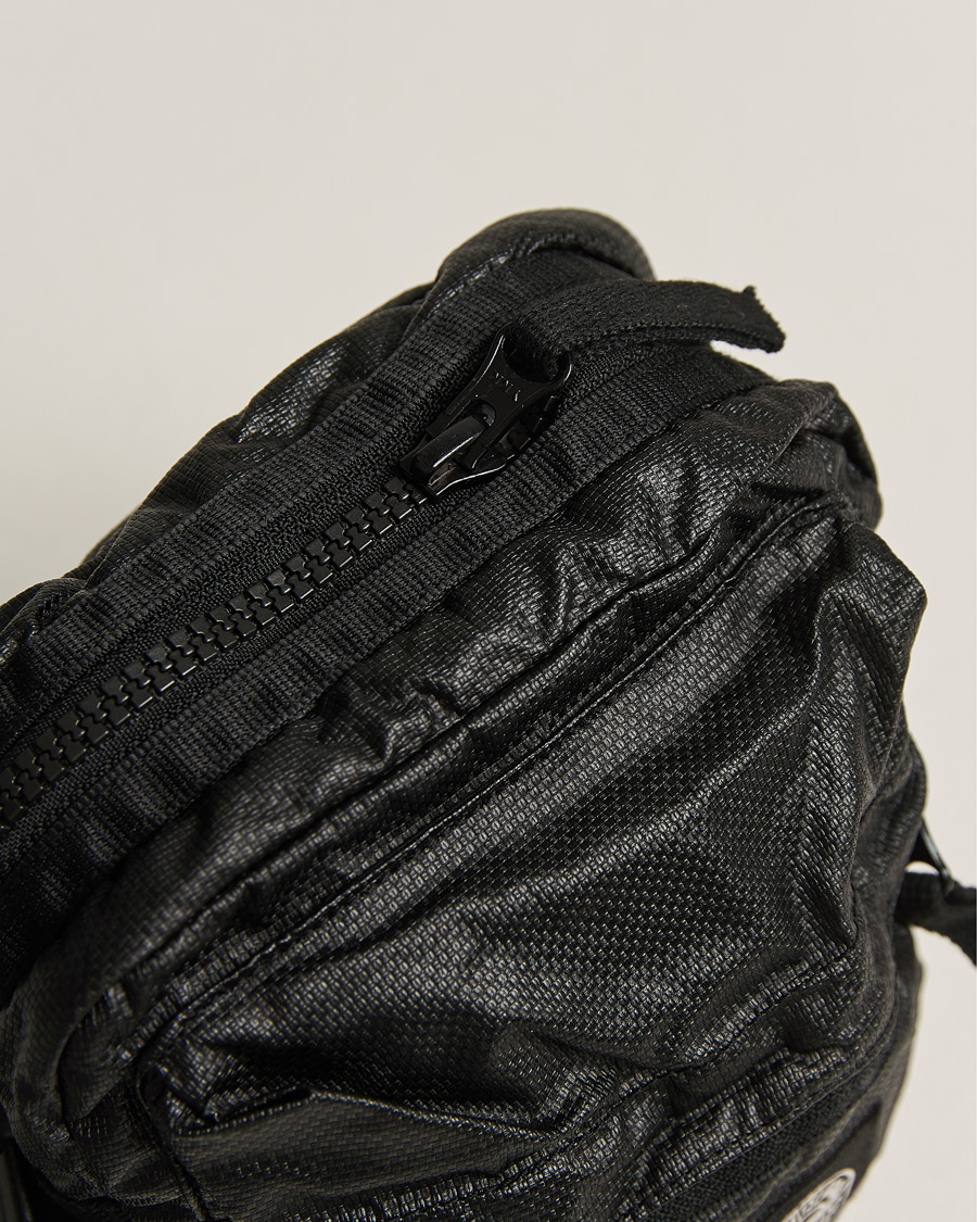 Homme | Stone Island Garment Dyed Mussola Gommata Canvas Shoulder Bag Black | Stone Island | Garment Dyed Mussola Gommata Canvas Shoulder Bag Black