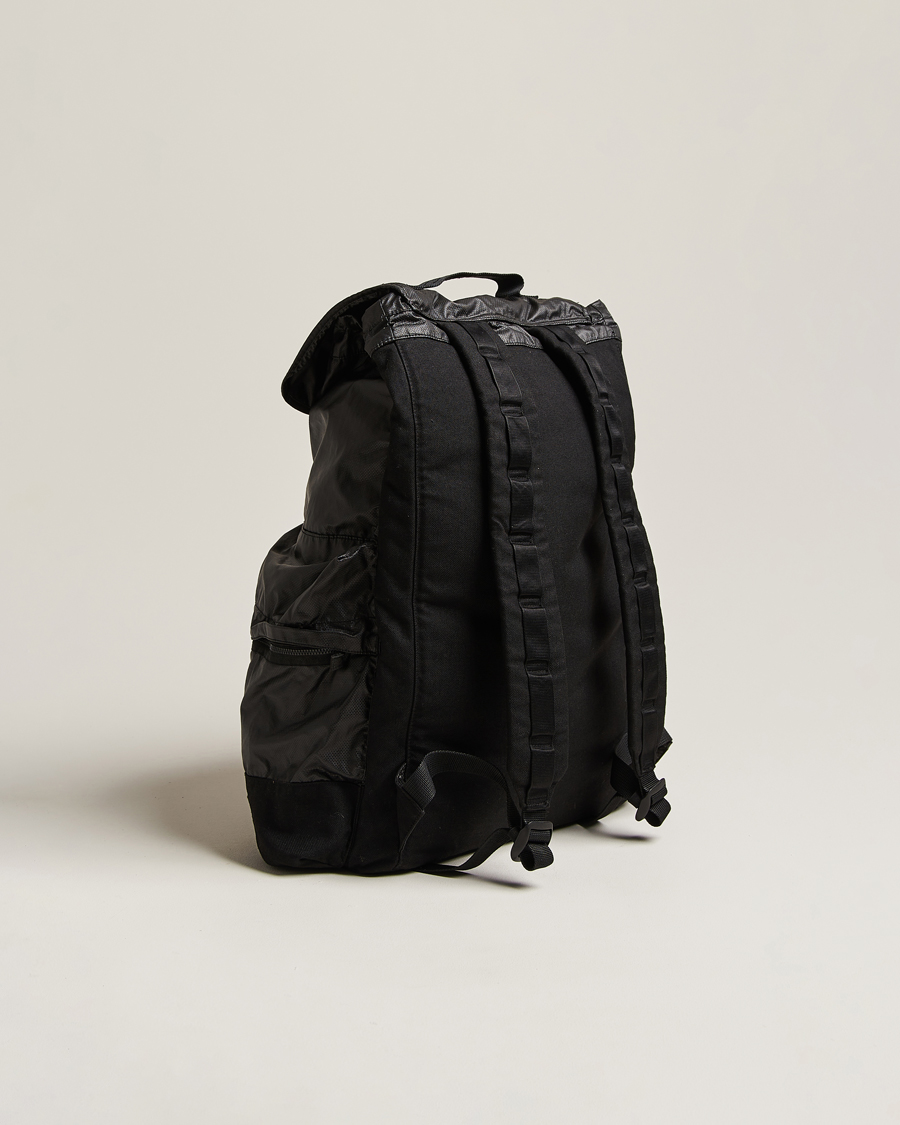 Homme | Stone Island Garment Dyed Mussola Gommata Canvas Backpack Black | Stone Island | Garment Dyed Mussola Gommata Canvas Backpack Black