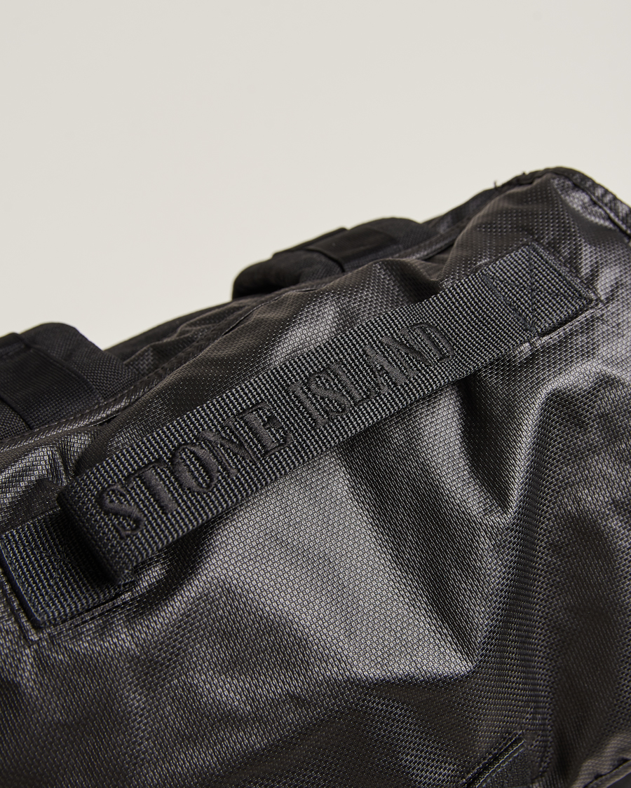 Homme | Stone Island Garment Dyed Mussola Gommata Canvas Backpack Black | Stone Island | Garment Dyed Mussola Gommata Canvas Backpack Black