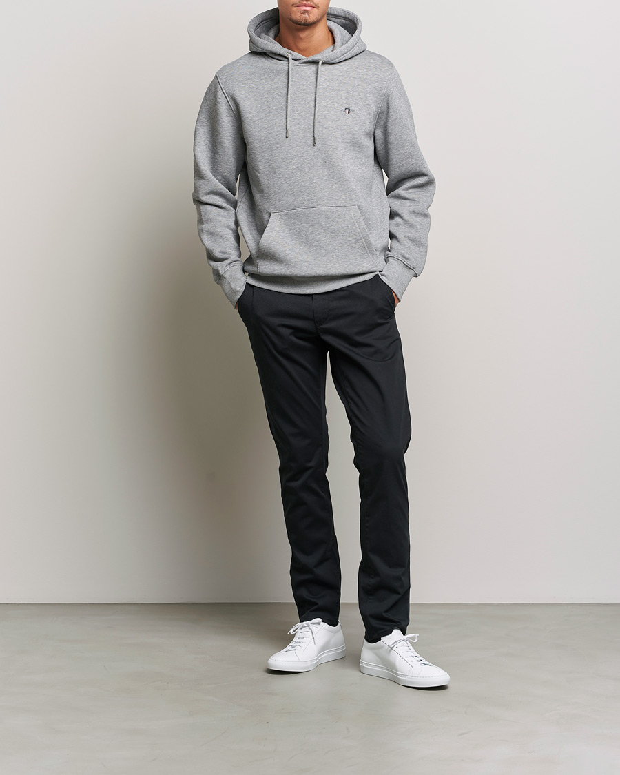 Gant shield hoodie store grey melange