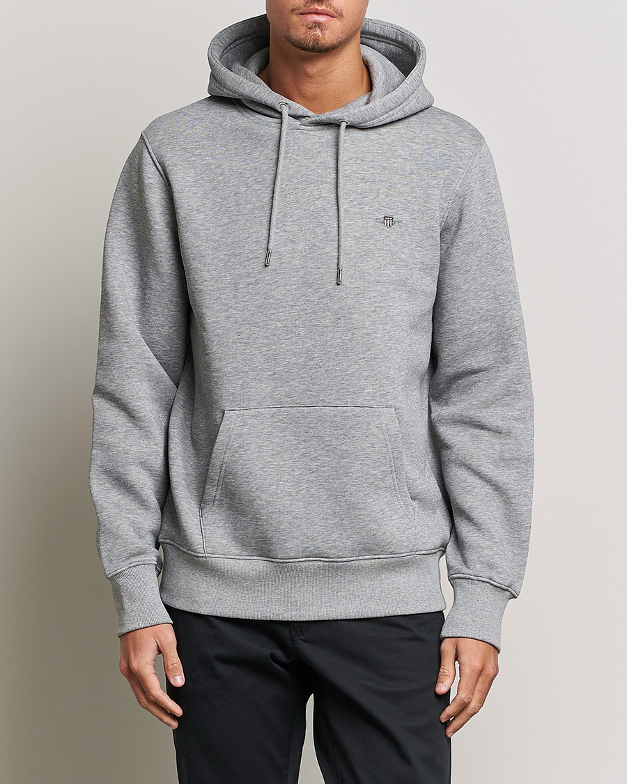 Gant shield hoodie hotsell grey melange