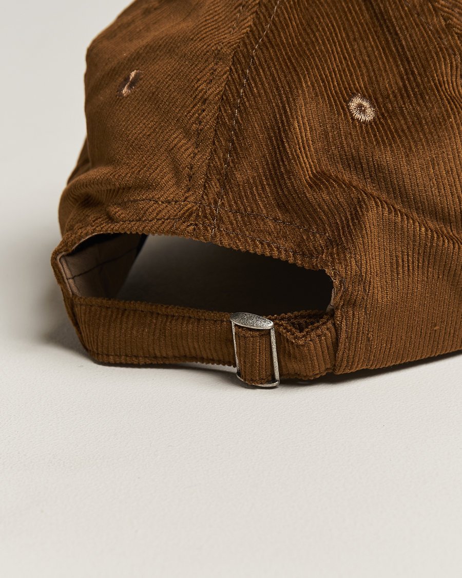 Homme | Drake's D Flag Logo Cord Baseball Cap Brown | Drake's | D Flag Logo Cord Baseball Cap Brown