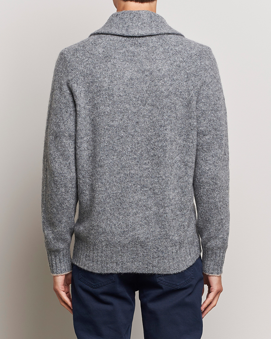 Homme | Pulls Et Tricots | Brunello Cucinelli | Fluffy Shawl Collar Cardigan Grey Melange