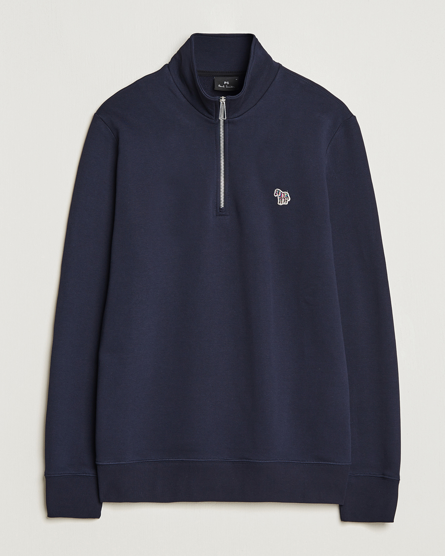 PS Paul Smith Zebra Organic Cotton Sweat Half Zip Navy