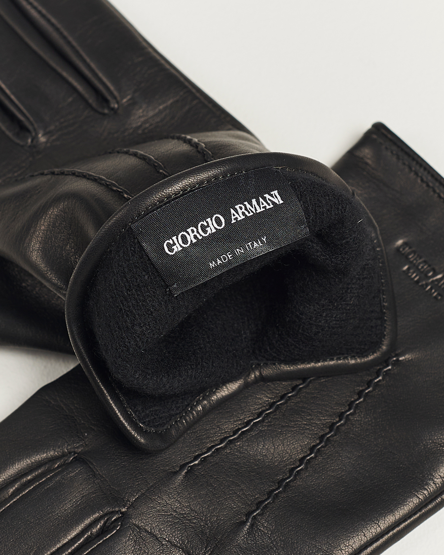 Homme | Giorgio Armani | Giorgio Armani | Lamb Leather Gloves Black