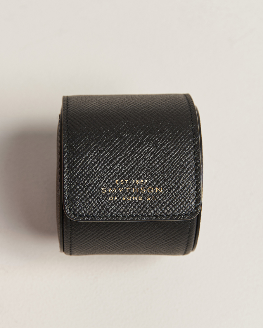Homme | Boîtes montres et bijoux | Smythson | Panama Single Watch Roll Black