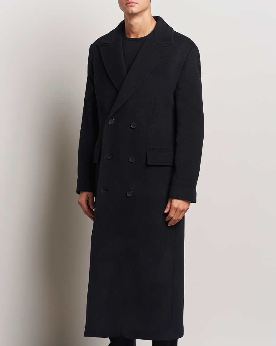 Homme |  | Filippa K | Double Breasted Wool Coat Black