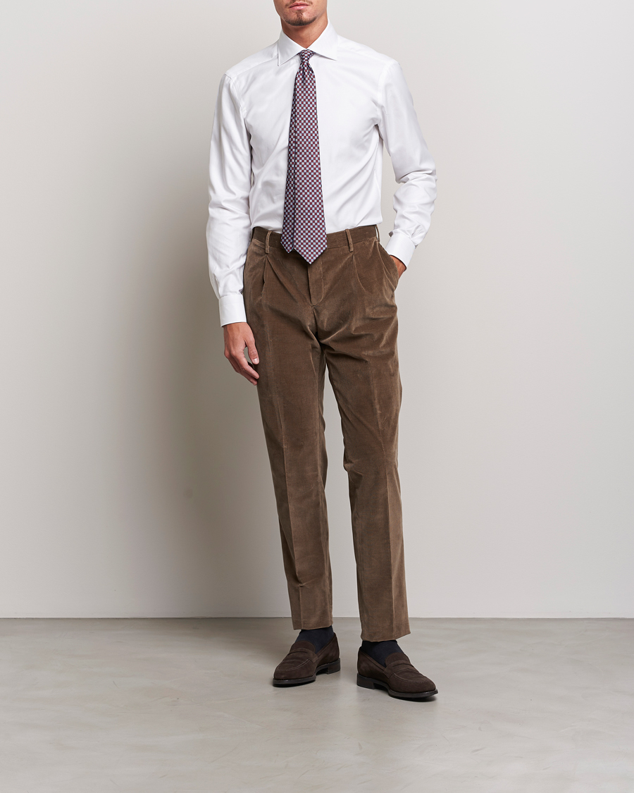 Homme | Chemises | Kiton | Slim Fit Royal Oxford Shirt White