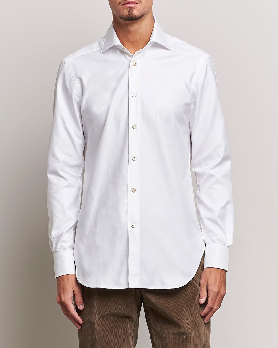 Homme | Chemises | Kiton | Slim Fit Royal Oxford Shirt White