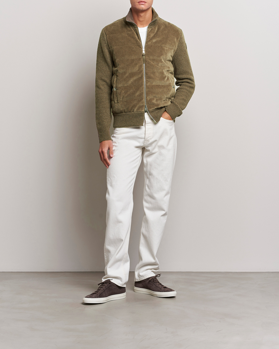 Moncler Corduroy Zip Cardigan Taupe