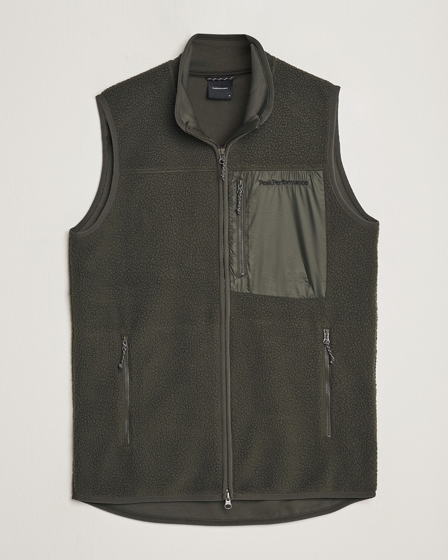 Homme | Gilets | Peak Performance | Pile Vest Olive Extreme