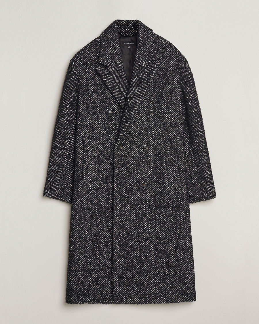 Homme | Manteaux Et Vestes | J.Lindeberg | Willy Herringbone Oversize Coat Black Melange