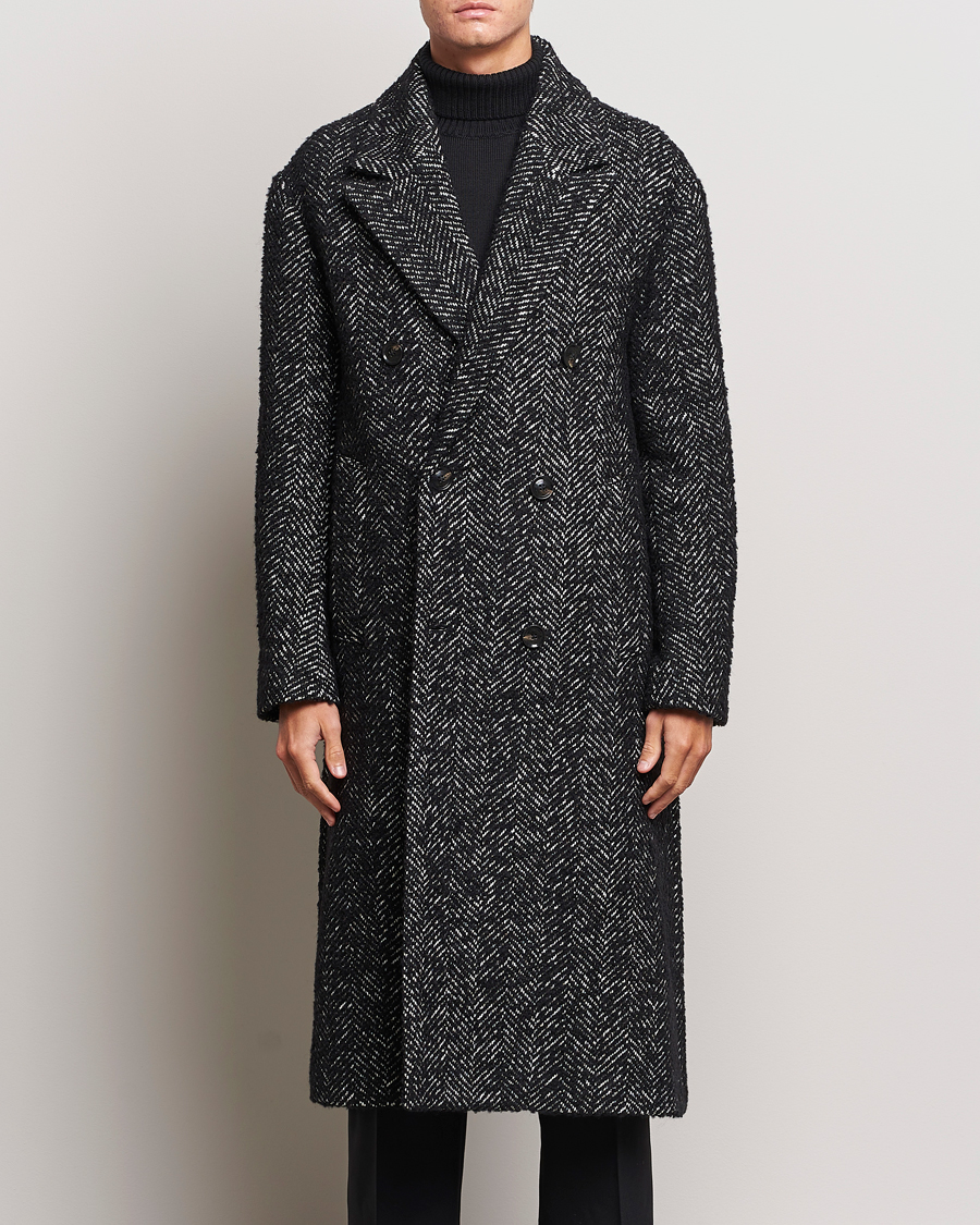 Homme | Manteaux Et Vestes | J.Lindeberg | Willy Herringbone Oversize Coat Black Melange