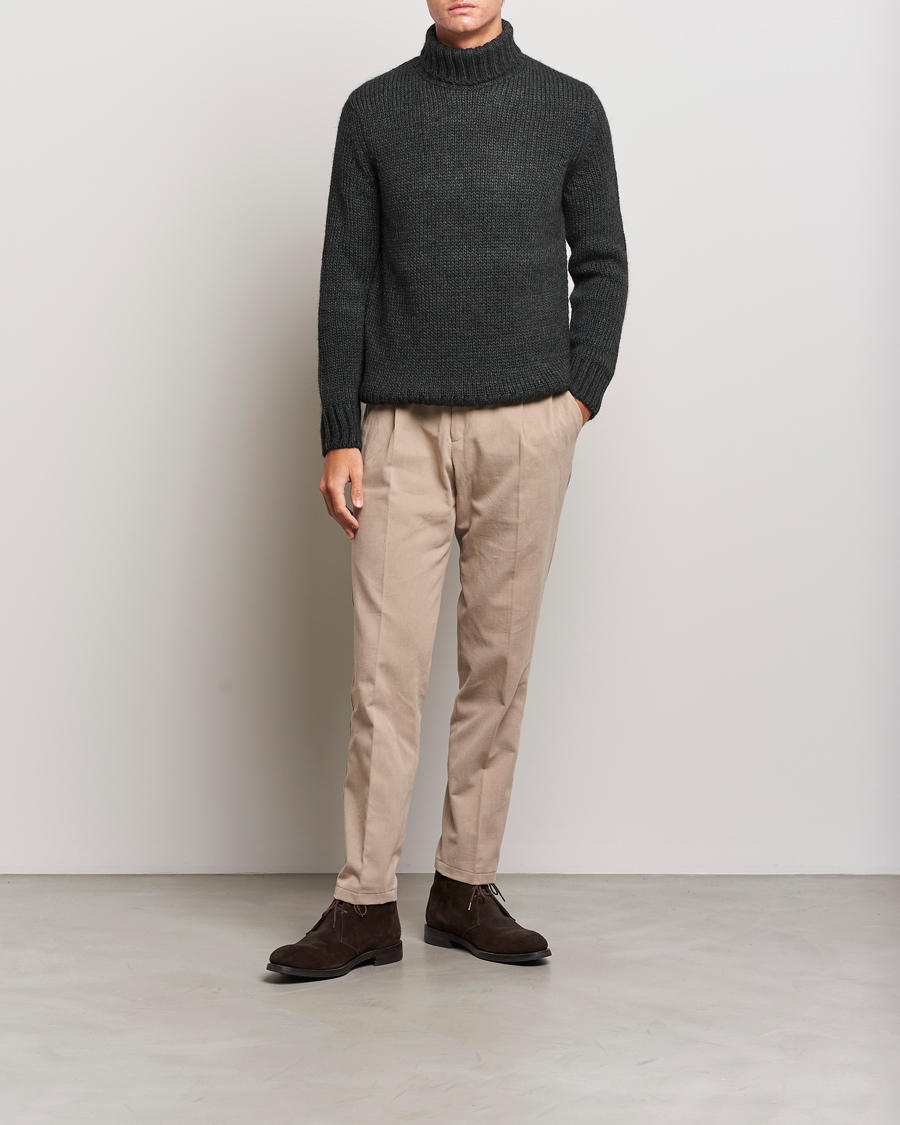 Homme | Pulls Et Tricots | Oscar Jacobson | Rod Wool/Alpaca Heavy Knit Rollneck Green