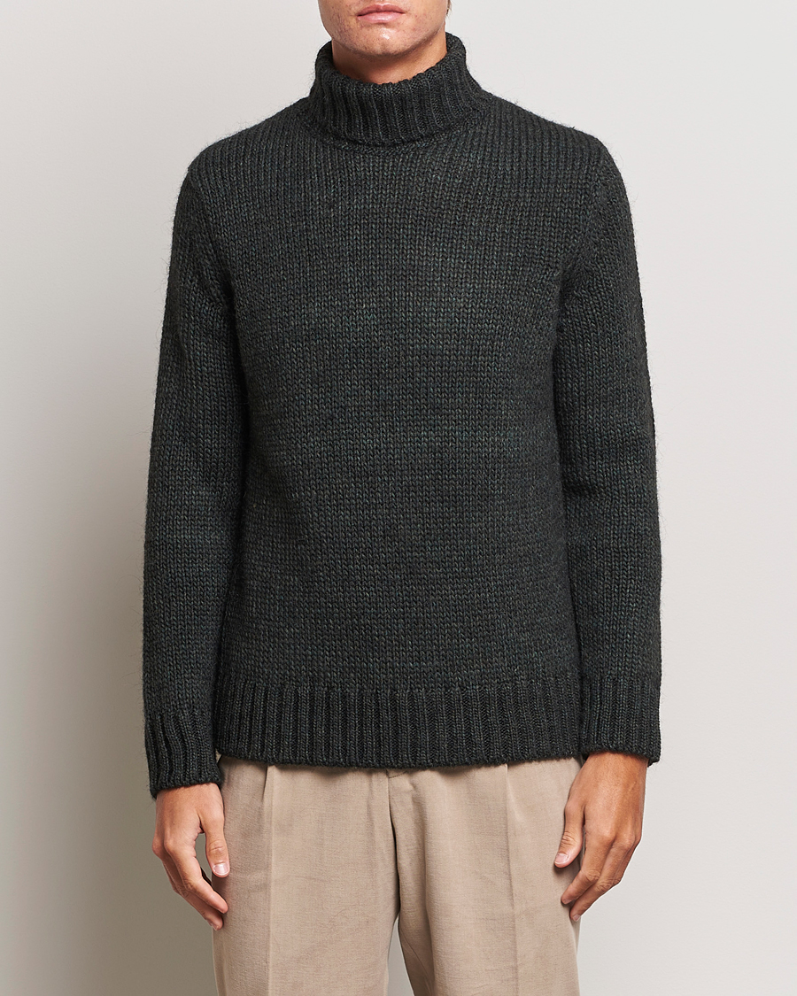 Homme | Pulls Et Tricots | Oscar Jacobson | Rod Wool/Alpaca Heavy Knit Rollneck Green