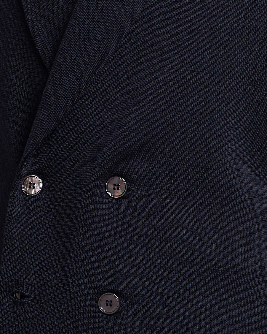 Homme | Blazers | Stenströms | Merino Knitted Tuxedo Cardigan Navy