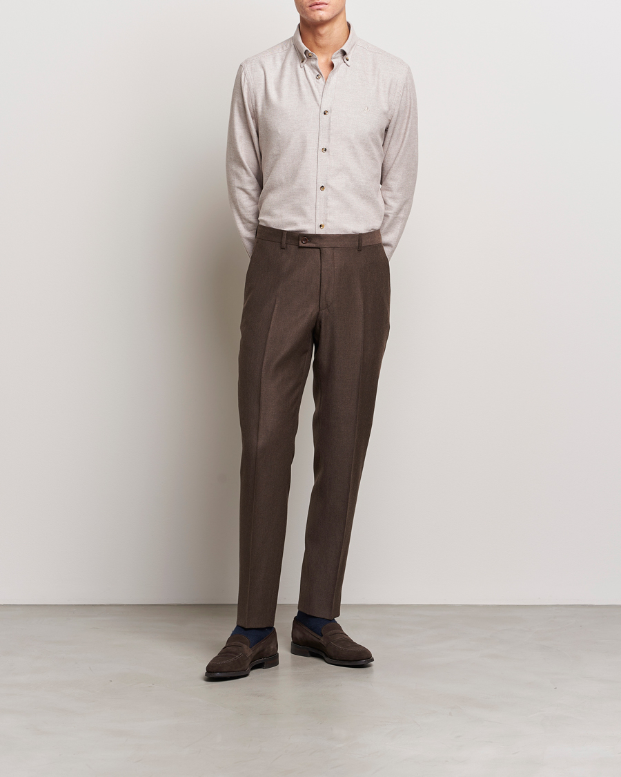 Homme | Chemises | Morris | Flanell Check Shirt Khaki