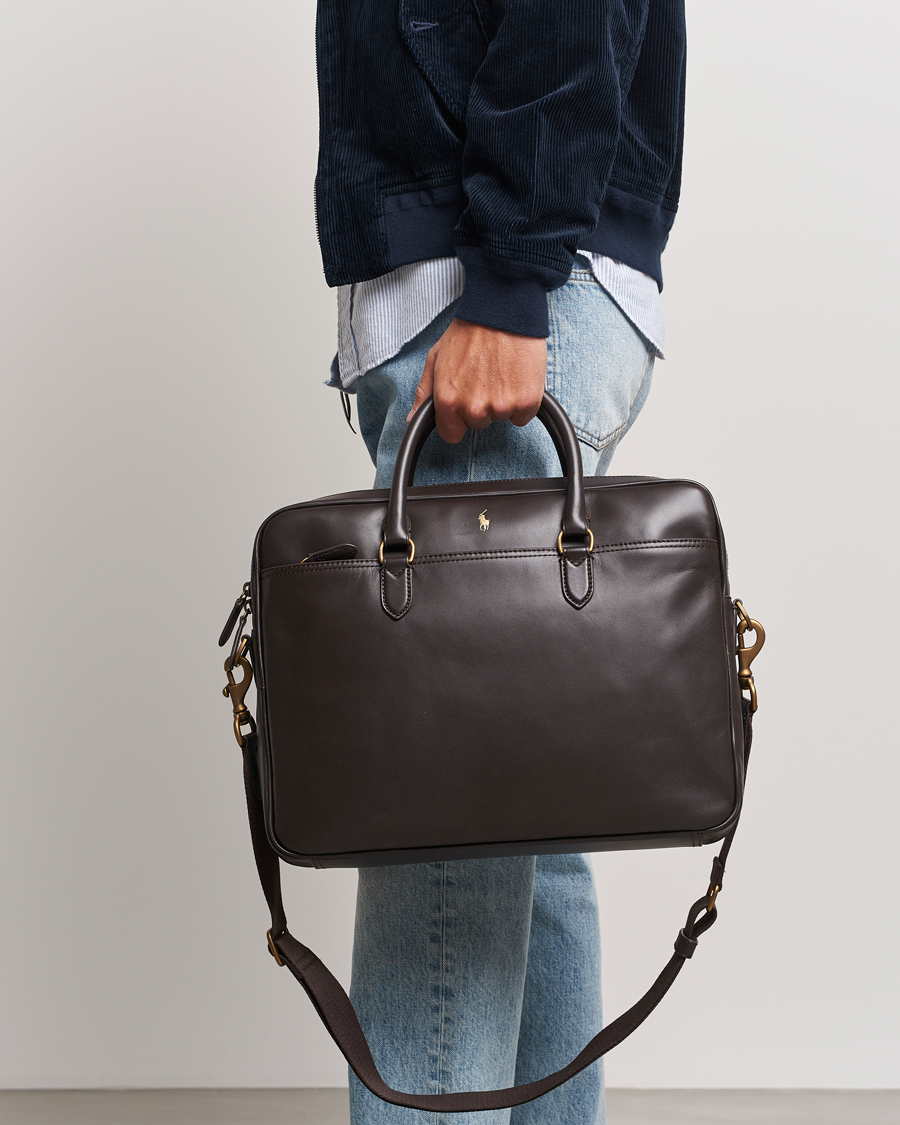 Homme |  | Polo Ralph Lauren | Leather Briefcase Dark Brown