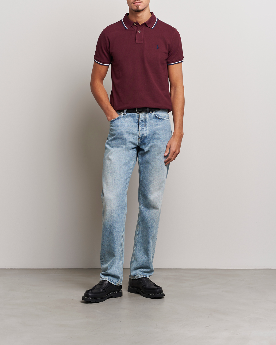 Homme | Polos | Polo Ralph Lauren | Custom Slim Fit Piped Polo Harvard Wine
