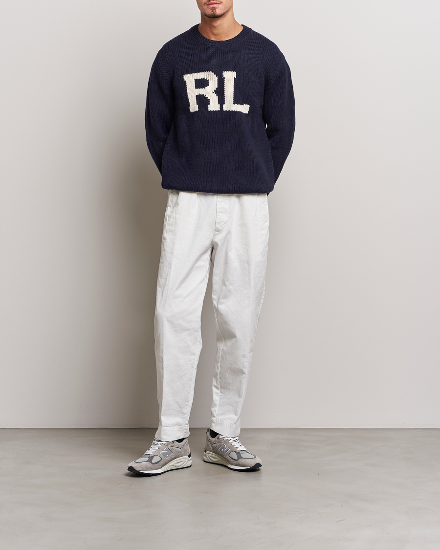Homme | Pulls Et Tricots | Polo Ralph Lauren | RL Wool Knitted Sweater Hunter Navy