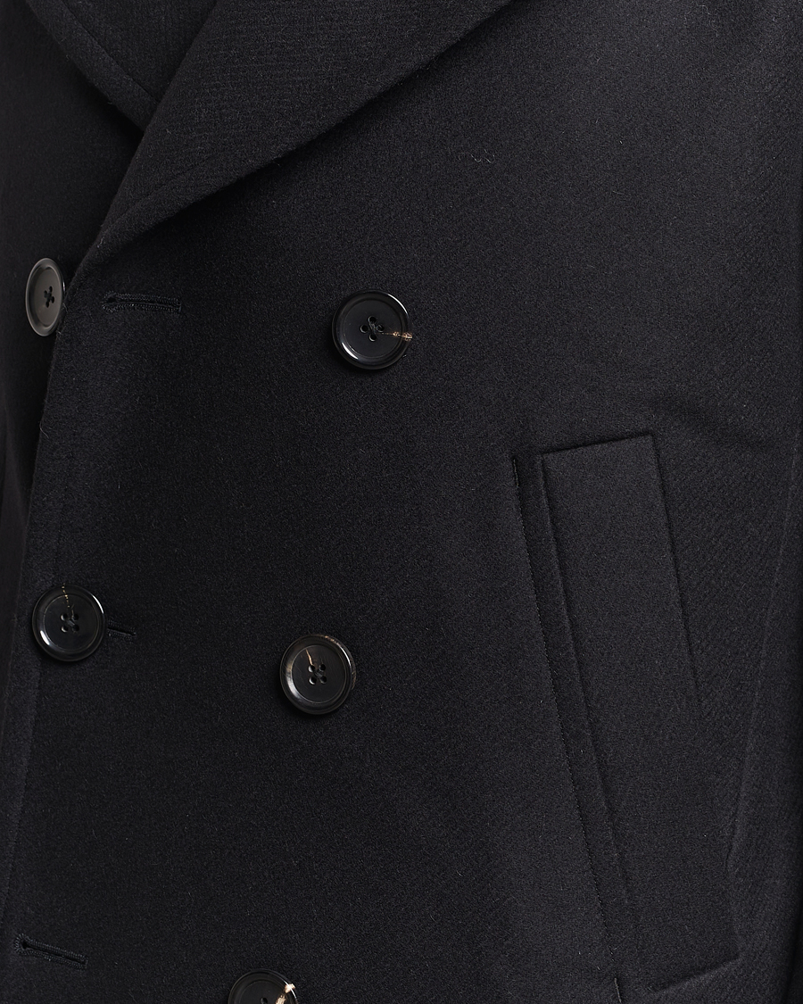 Fred perry mens classic cheap wool pea coat navy