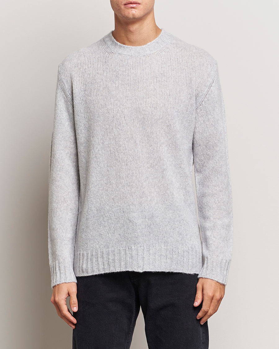 Homme |  | NN07 | Lee Brushed Wool Crew Neck Light Grey Melange