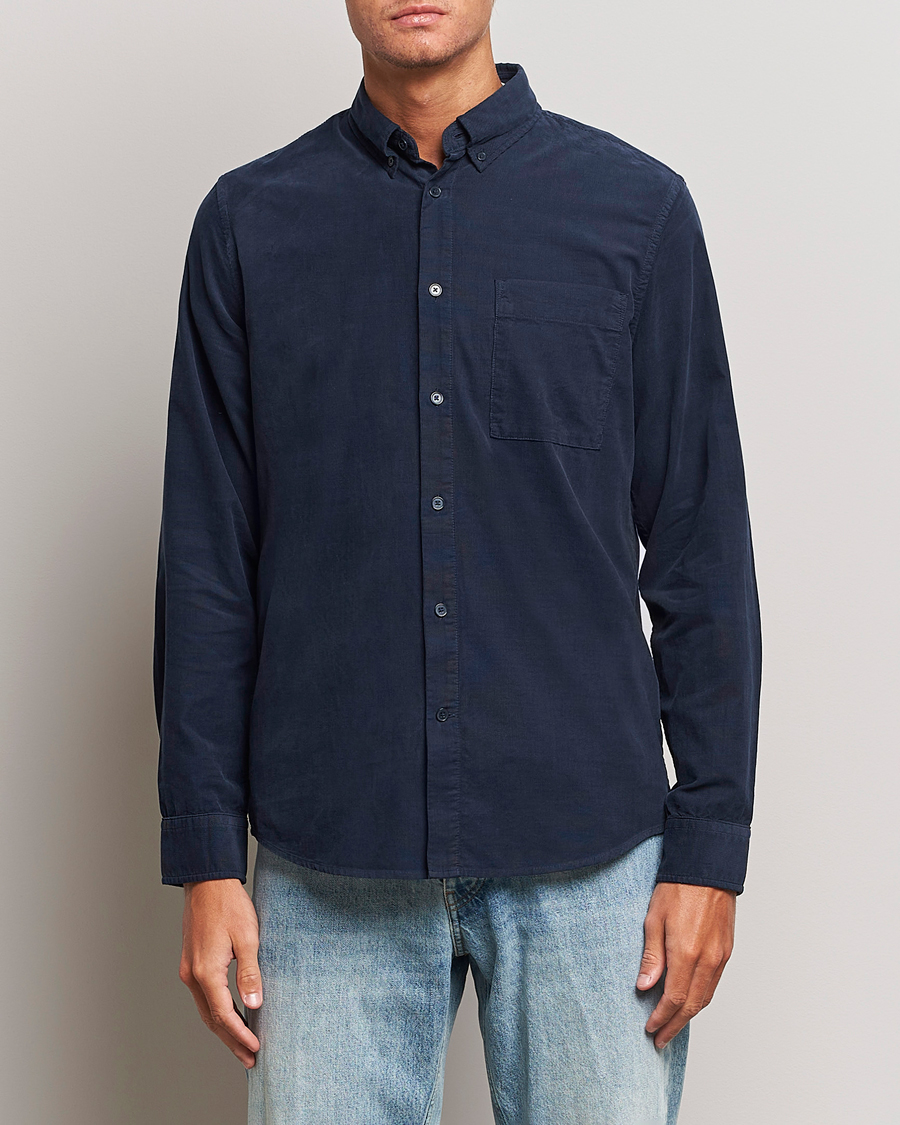 Homme |  | NN07 | Arne Baby Cord Shirt Navy Blue