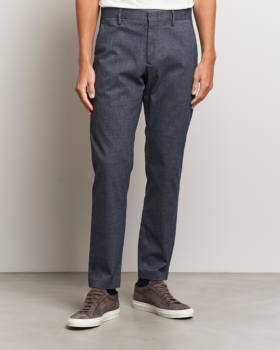 Homme |  | NN07 | Theo Brushed Cotton Trousers Navy Melange