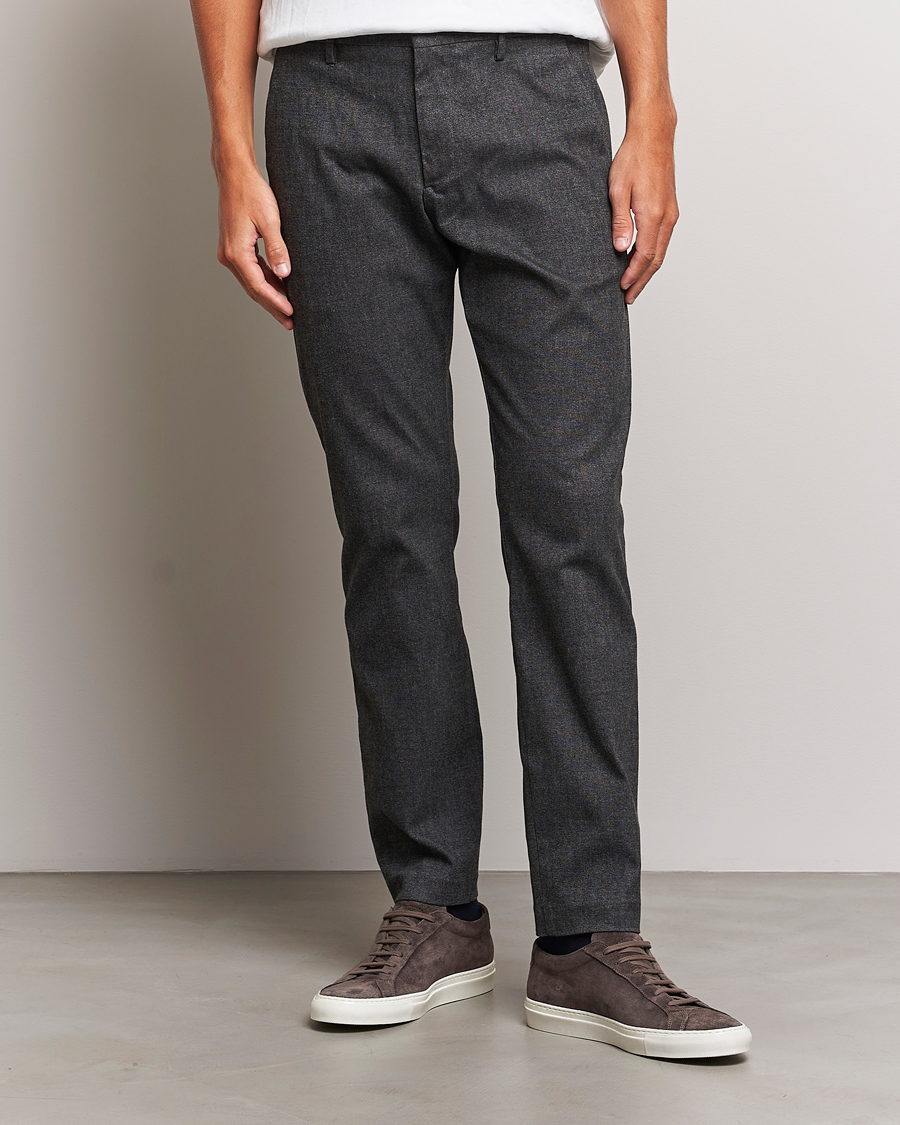 Homme |  | NN07 | Theo Brushed Cotton Trousers Black Melange